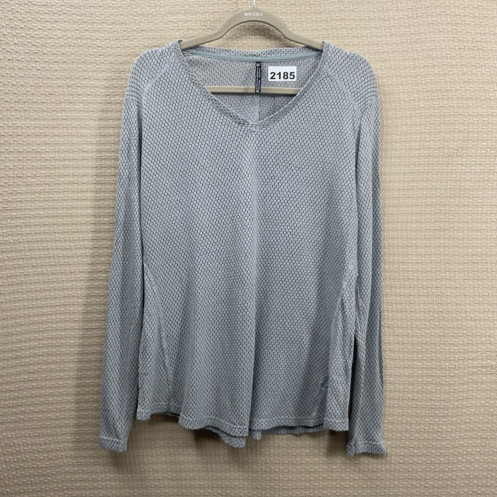 Kuhl Lyrik Top Women's Size XL Silver Gray V-Neck Textured Knit Sweater